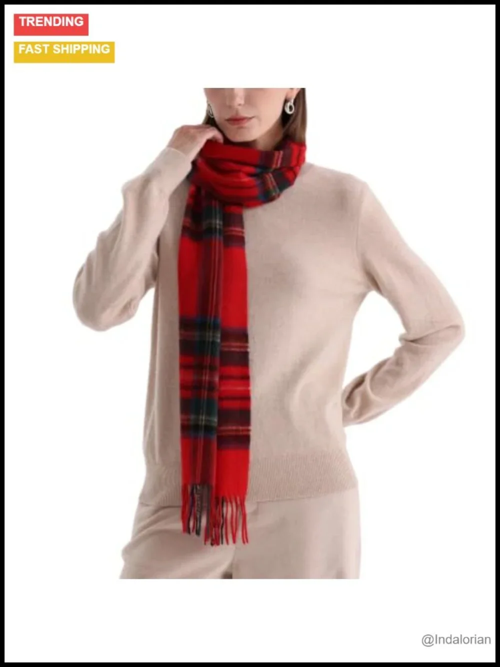100% Cashmere Winter Scarf, 2-Ply Soft Warm Unisex Long Wrap